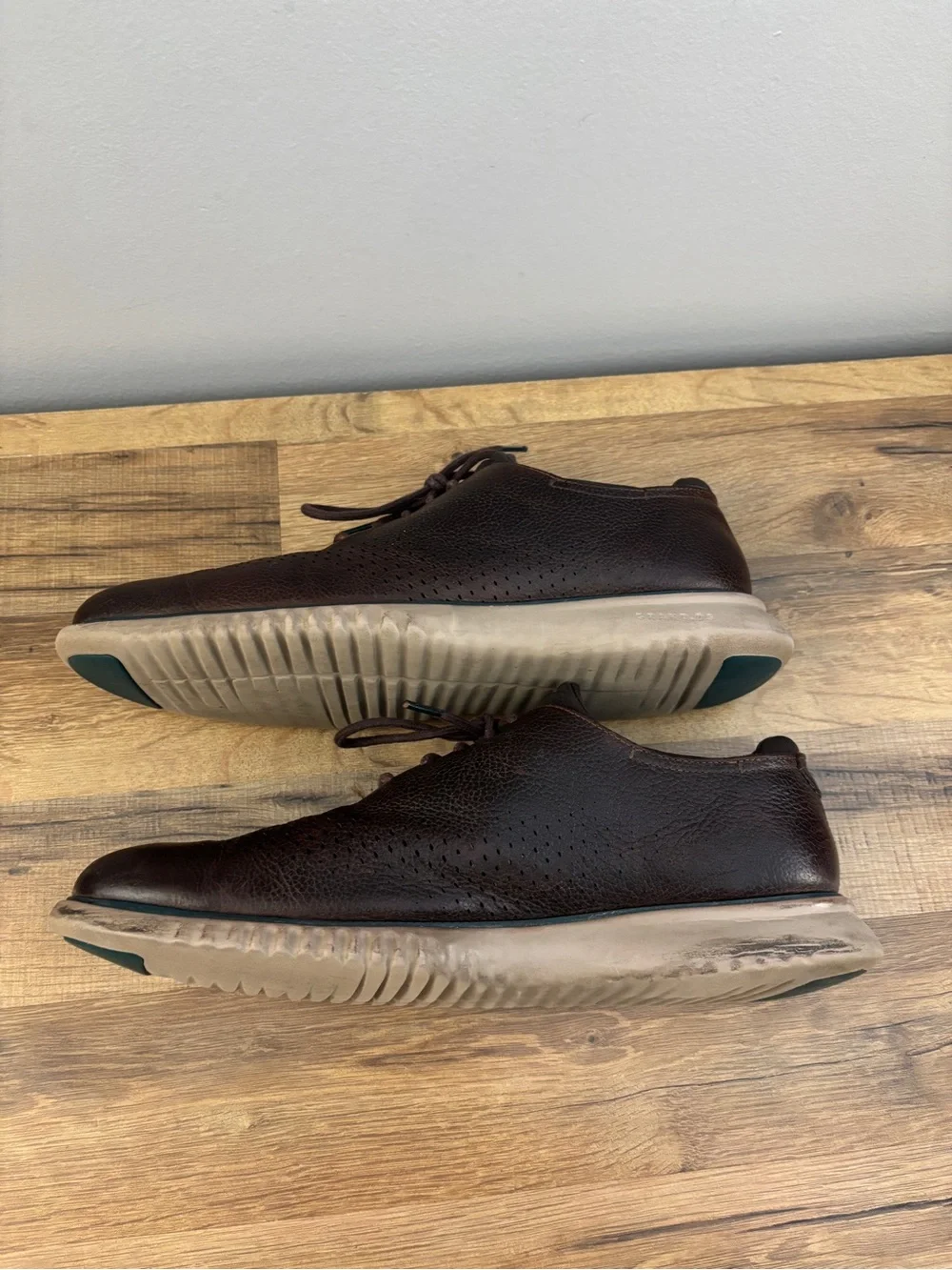 Cole Haan 2.ZEROGRAND Leather Laser Wingtip Oxfords Dark Brown Men's